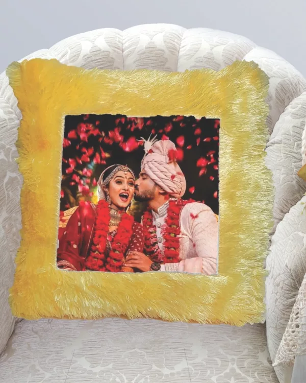 Square Personalized Yellow Cushion