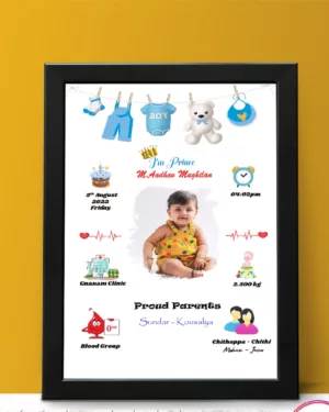 Personalized Baby Details Frame