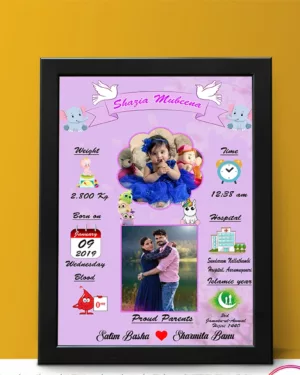 Personalized Complete Baby Detail Profile Frame