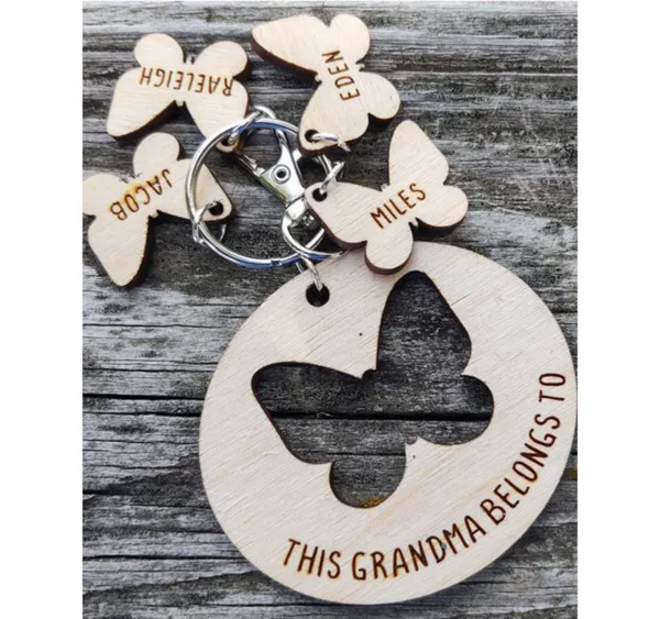 Personalized Engraved Butterfly Keychain