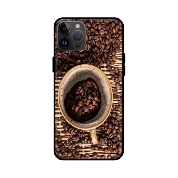 Premium Coffe Cup with Beans Mobile Glass Case