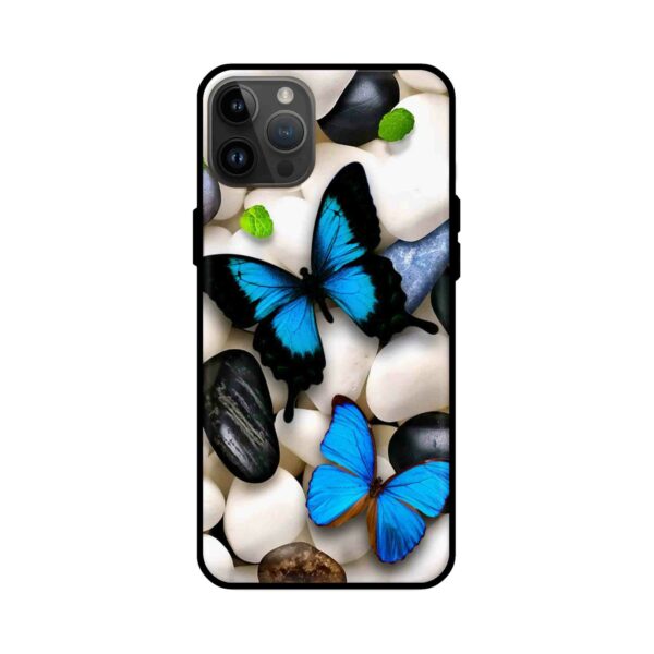 Premium Stone & Butterfly Glass Case