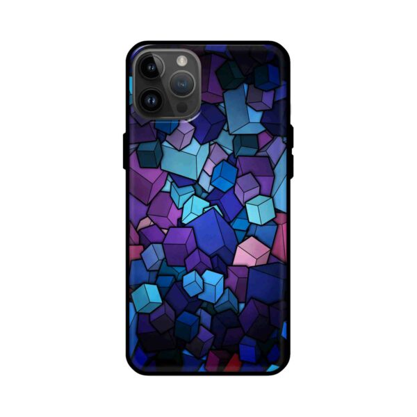 Premium Purple Cubes Glass Case