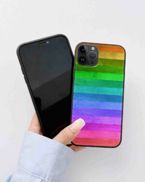 Premium Rainbow Stripes Glass Cover