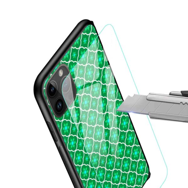 Premium Green Pattern Glass Back Cover