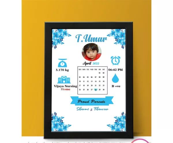 Personalized New Baby Details Frame