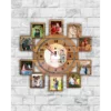 Personalized 11 Photo Wooden Wall Clock
