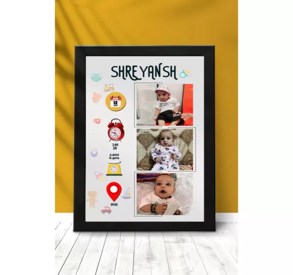 Personalized Baby Birth Details Frame