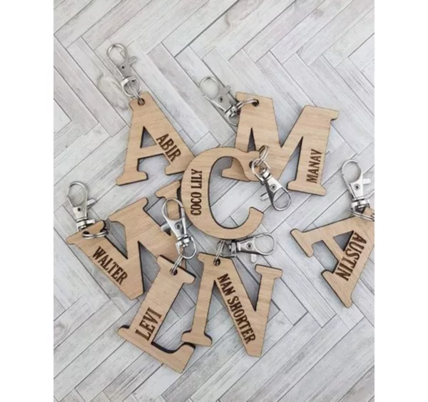 Personalized Engraved Letter Keychain
