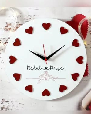 Personalized Loving Hearts Wall Clock