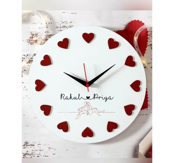 Personalized Loving Hearts Wall Clock