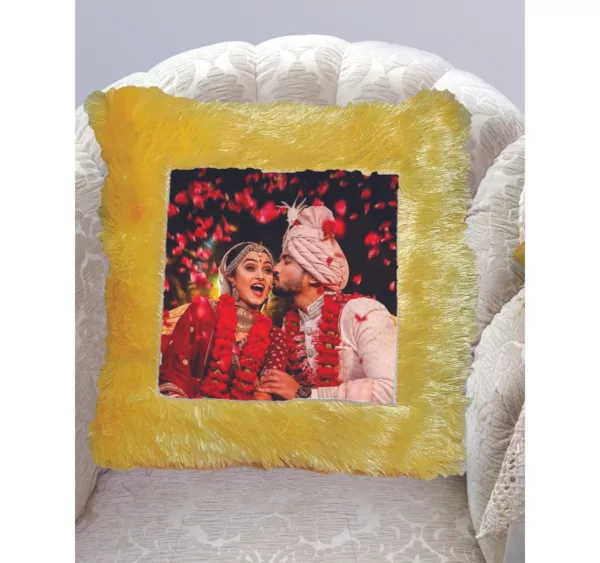 Yellow Square Personalized Cushion