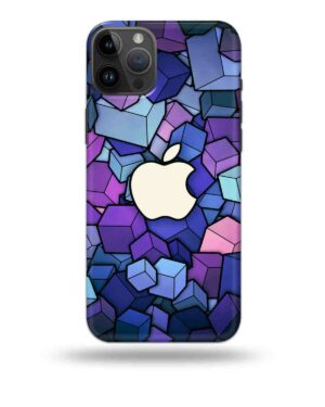 3D Purple Cubes Apple Printed Mobile Back Case