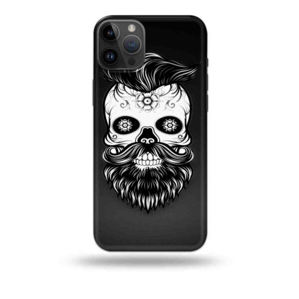 3D Hipster Beard Sugar Skull Phone Back Cover