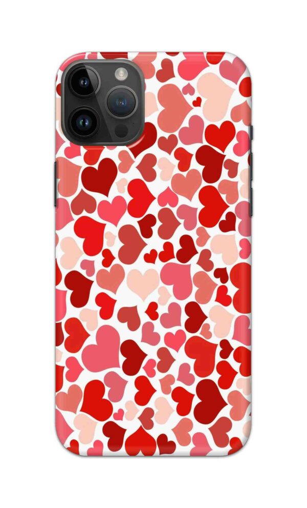 3D Red And Beige Hearts Phone Case Cover
