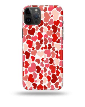3D Red And Beige Hearts Phone Case Cover