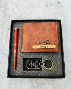 Customized Combo for Men with Wallet, Pen and Keychain