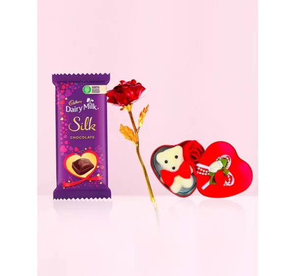 Ultimate Valentine Combo - Chocolate, Teddy, and Rose