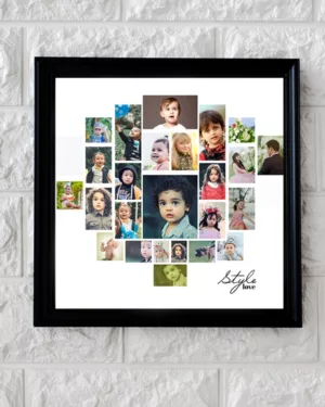 Creative Frame with Hearts and 26 Photos