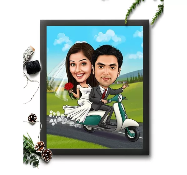 Personalized Caricature for Couple 2 Faces