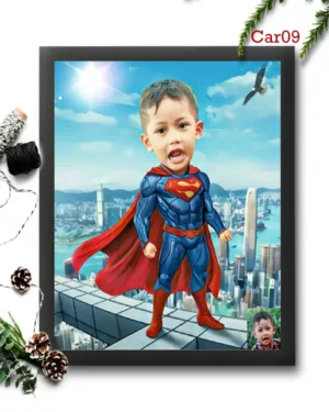 Superman Kid Caricature Frame