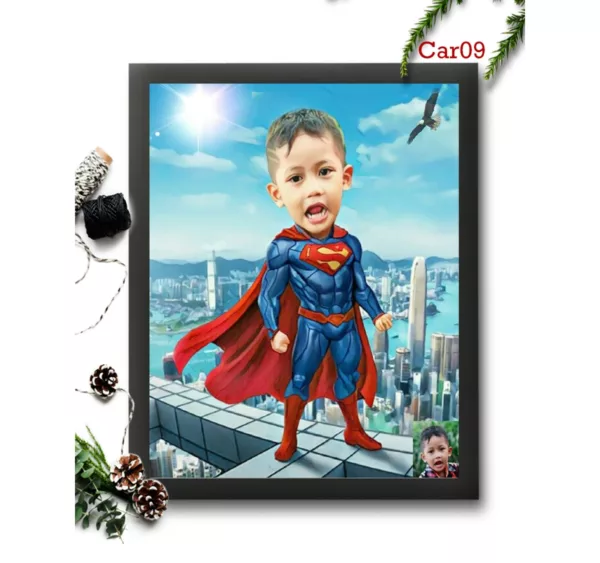 Superman Kid Caricature Frame