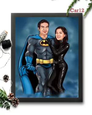 Batman Couple Caricature Frame