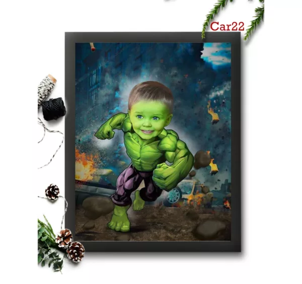 Hulk Kid Caricature Frame