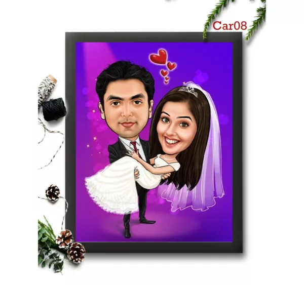 Love Story Couple Caricature Frame
