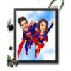 Flying Superman Caricature Frame
