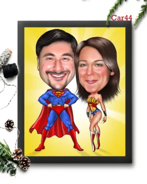 Superman Couple Caricature Frame