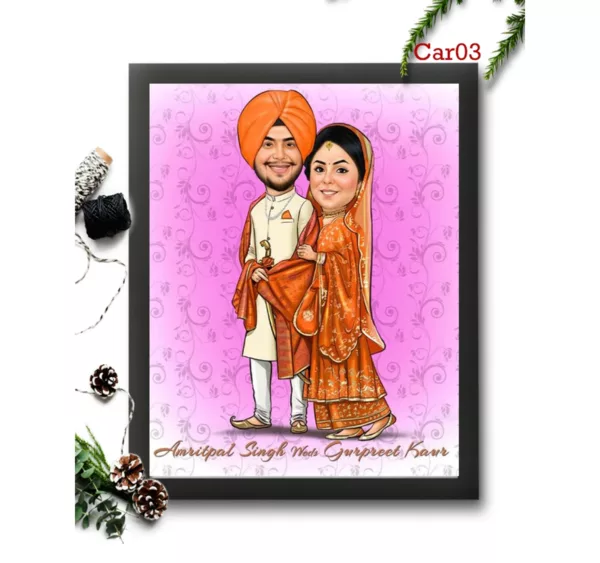 Happily Married Caricature Frame