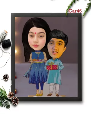Brother Sister Caricature Frame