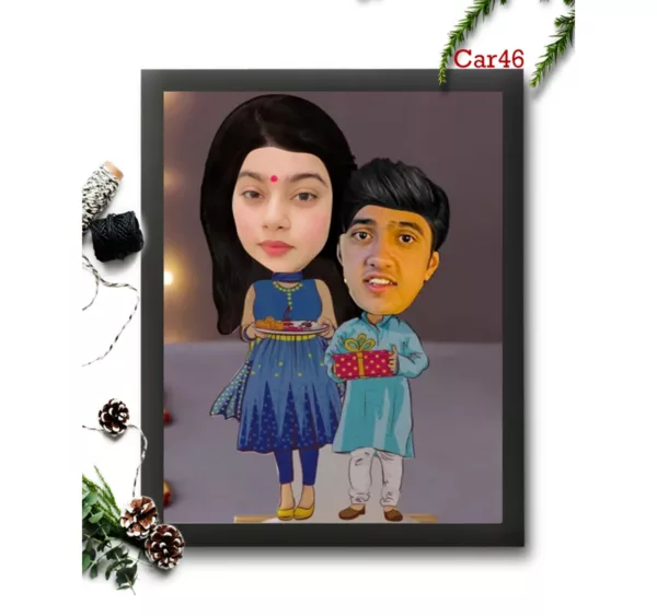 Brother Sister Caricature Frame