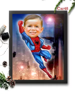 Spider Man Kid Caricature Frame